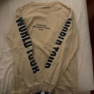 Purpose World Tour 2016 Beige Long Sleeve Shirt